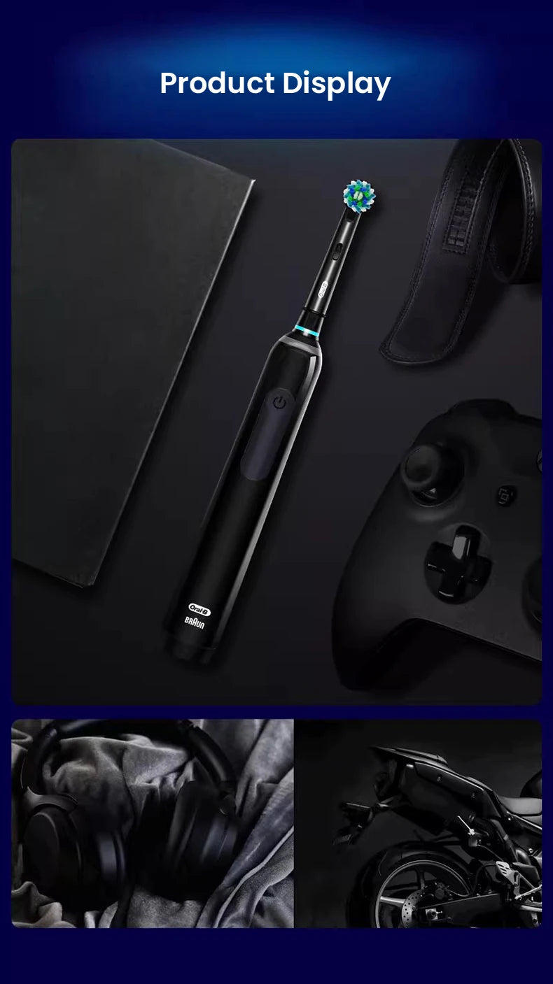 Oral B Pro 4 Ultra Electric Toothbrush 3D Rotation Rechargeable Teeth Brush Pressure Sensor 4 Brushing Modes 2 Min Timer