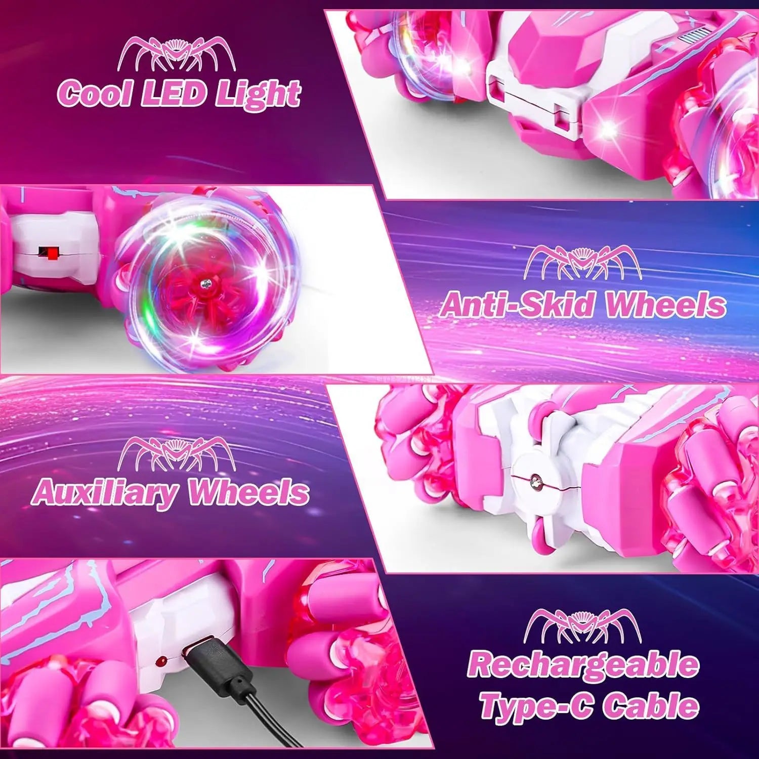 Hot selling Transparent amphibious vehicle waterproof stunt gesture rolling four-wheel drive remote control car children's toy