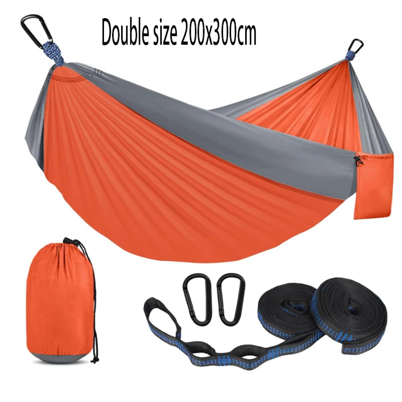 Camping hammock is a portable hammock with tree ties and carry on bags, essential camping equipment