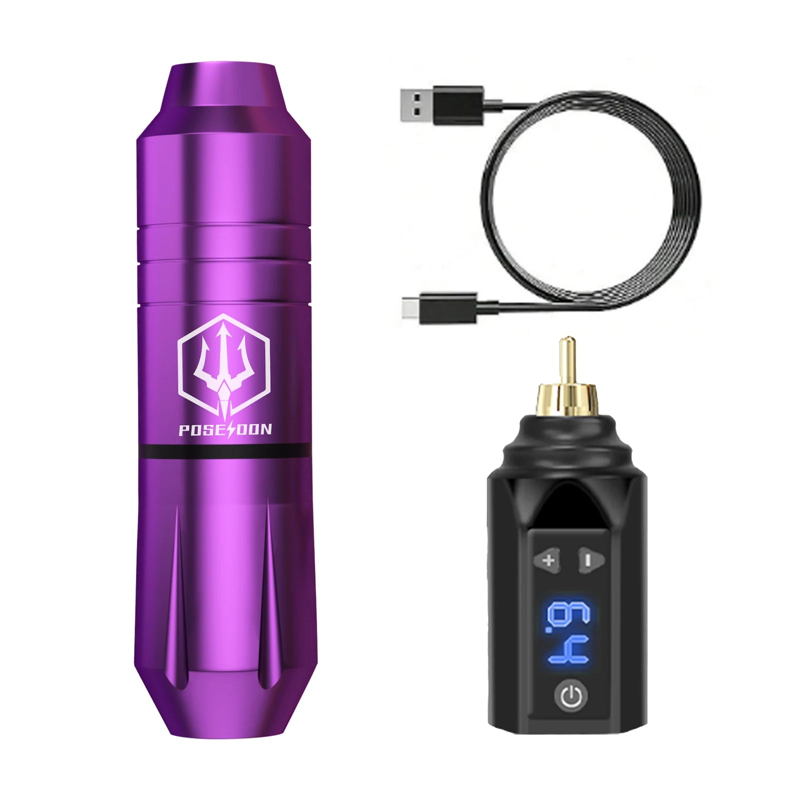 Tattoo Kit POSEIDON Best New Tattoo Pen Kit For Permanent Makeup Tattoo Machine Wireless Tattoo Power Supply Tattoo Gun Kit