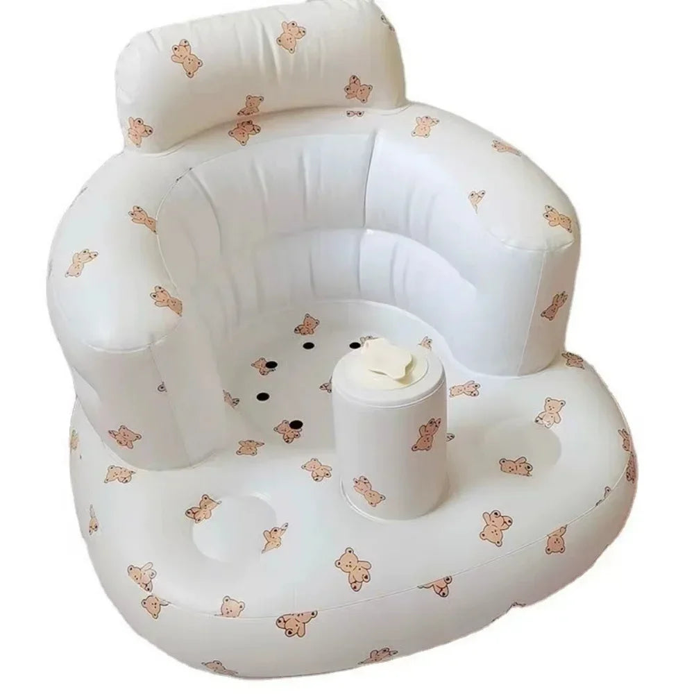OTAUTAU Children Inflatable Sofa Chair Portable Inflatable Sofa Pool Float Baby Seat Back Support Anti-Fall Baby Bath Stool