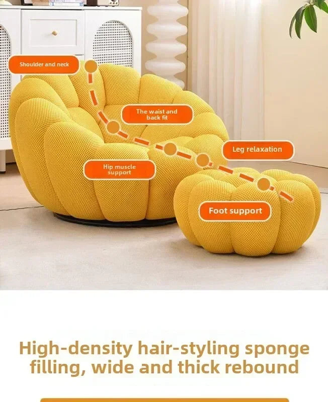 Single Seat Designer Pumpkin Lazy Sofa Balcony and Bedroom Can Lie Down and Recline Italian Minimalist Rochburg Football Sofa