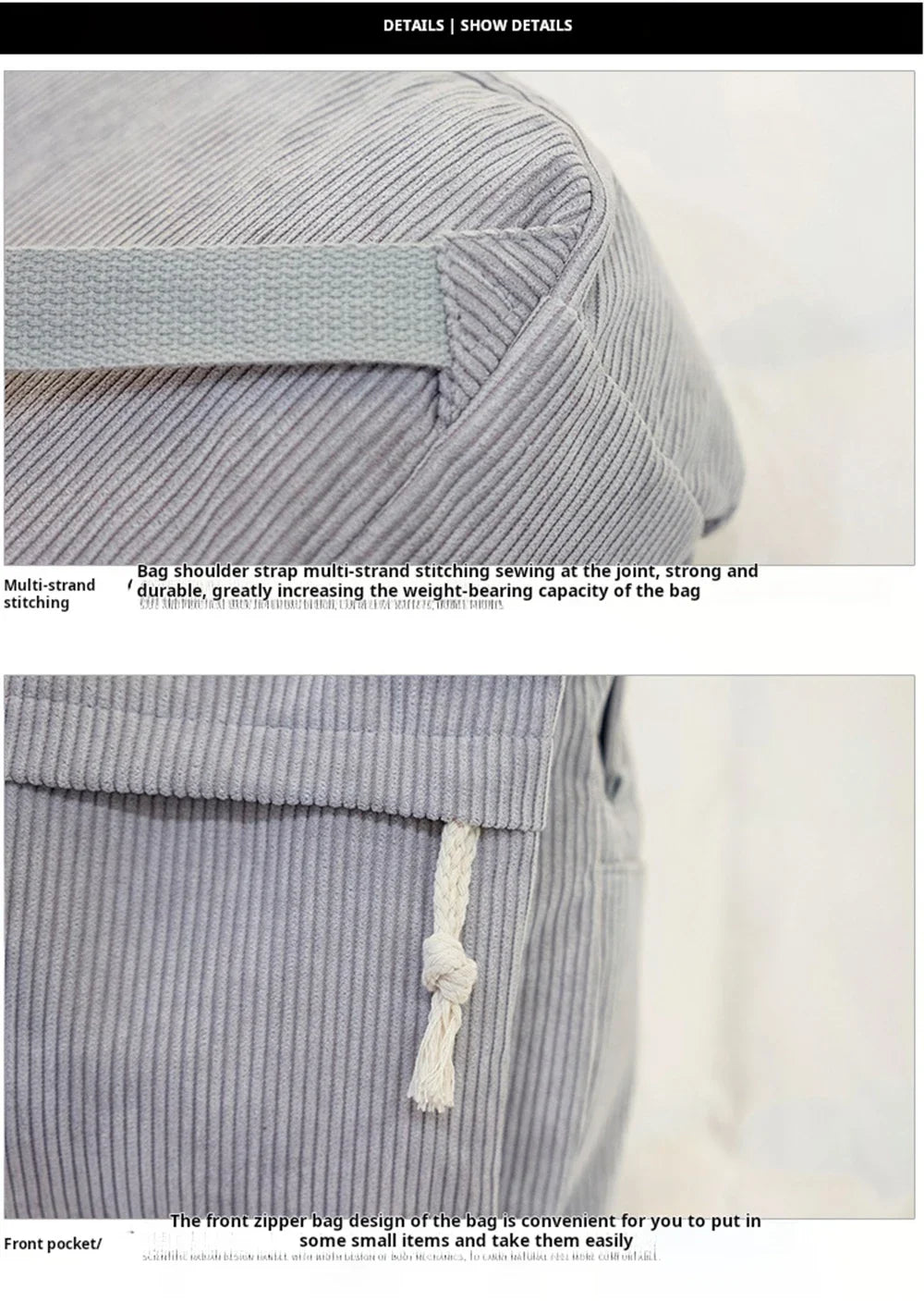 Personalized Corduroy Student Backpack, Anti-Theft Training School Bag for Teens, Unisex Classic Campus Shoulder Bag Knapsack