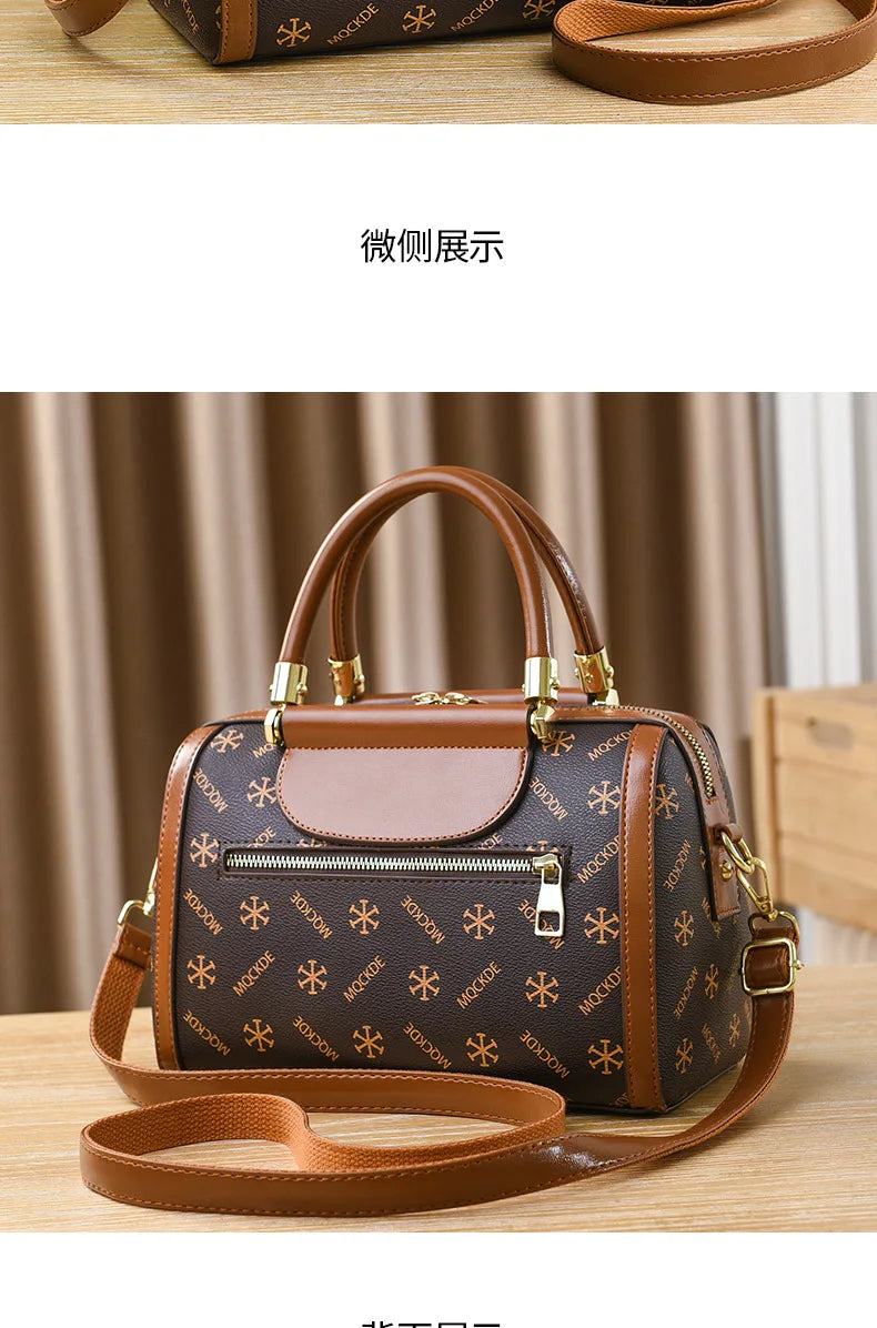 2024 Fashion New Boston Pillow Bag Soft Leather Women's Handbag Versatile Classic Shoulder Bag Large Capacity Crossbody Bag