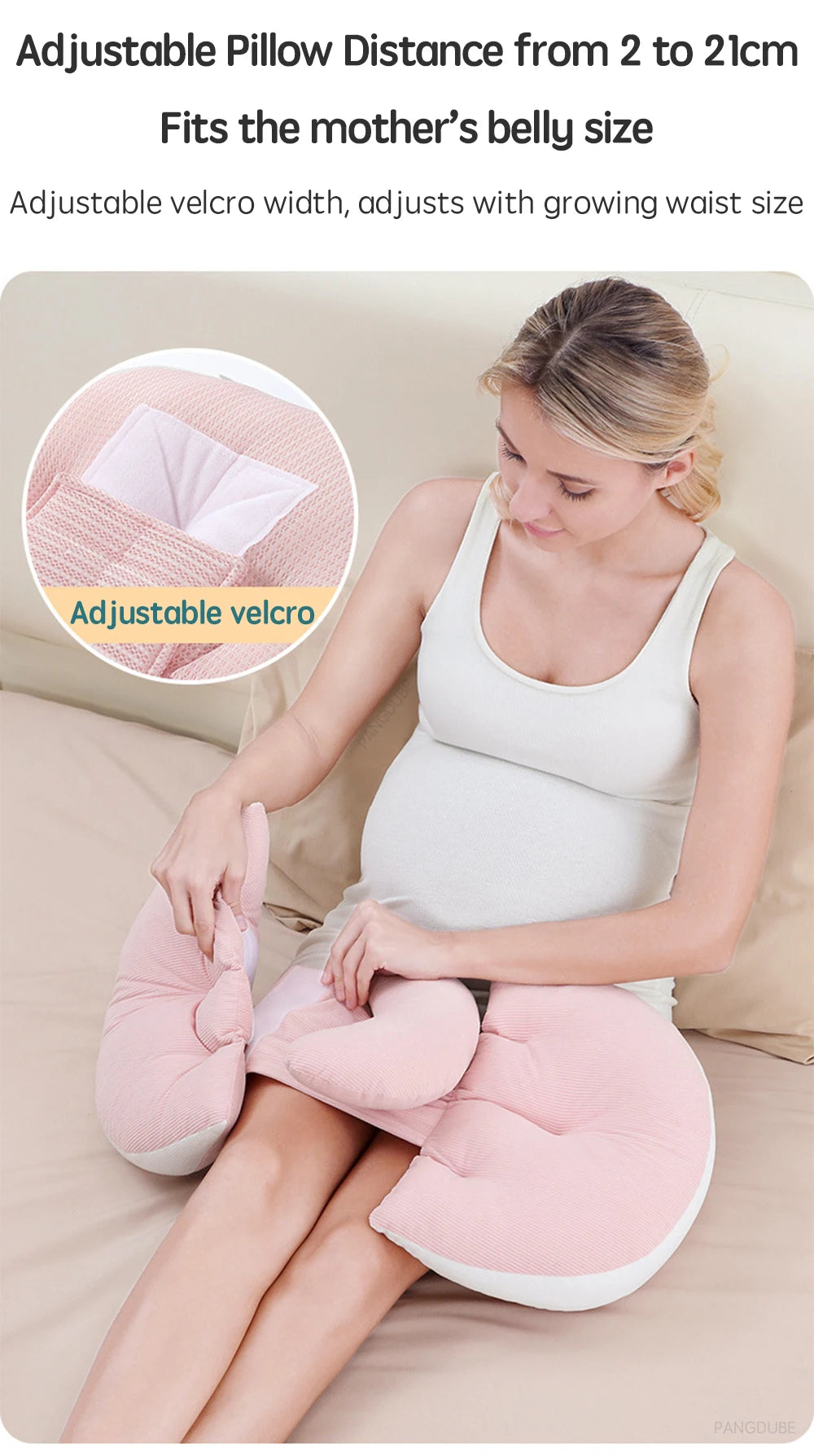PANGDUBE Pregnancy Pillow with 1pc Free An Auxiliary Pillow Cotton Waist Support Pillow for Pregnant Women Sleeping Body Pillow