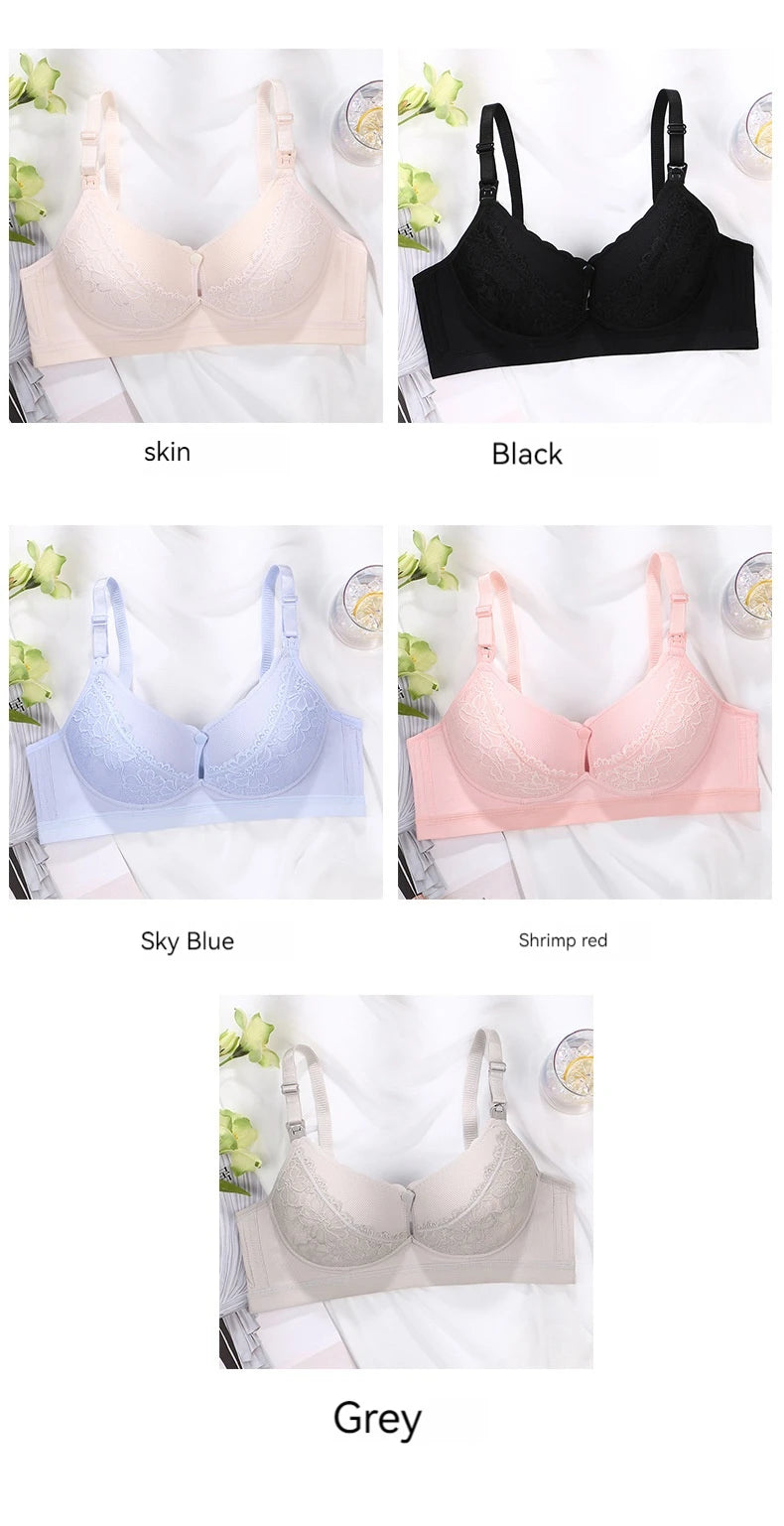 New Cotton Soft Comfortable Pregnant Women's Breastfeeding Bra Gathering Anti sagging and Steel Ring Free Women's Underwear