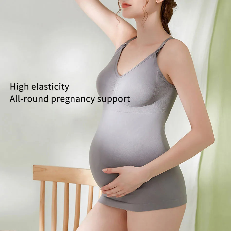 Maternity Breastfeeding Bra Tank Tops Women Comfortable Pressure Reducing Adjustable Shoulder Straps Anti Sagging Pregnant Bra