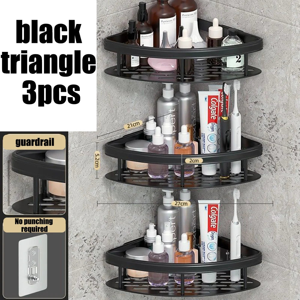 Wall Hanging Corner Rectangular Rack Bathroom Shelf Towel Rack Shelves Wall Shower  Shampoo Rack No Drill Shelf Tripod