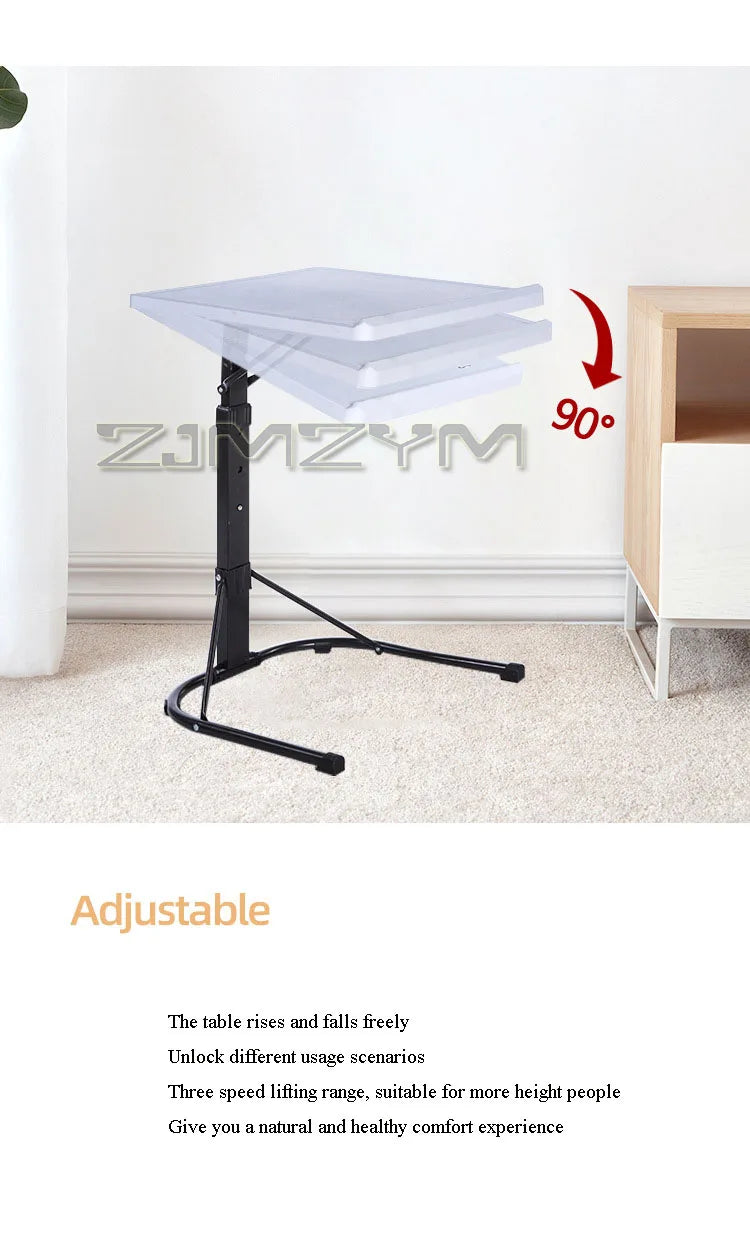 Folding Laptop Table Portable Vertical Computer Desk With Adjustable Height Tilt Angle Liftable Mobile Office Table Bedside Sofa