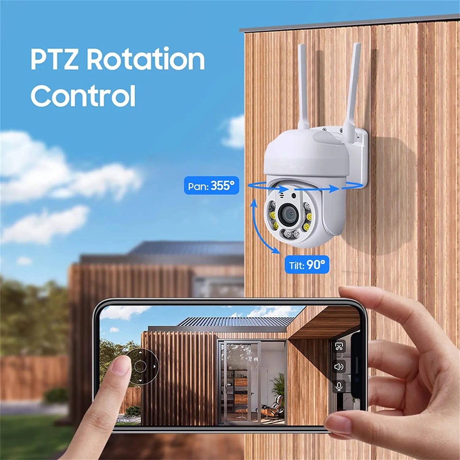 Tuya 4MP PTZ WIFI Network Camera Security Protection Outdoor IP66 Waterproof 5G Dual-band Camera Home Video Surveillance
