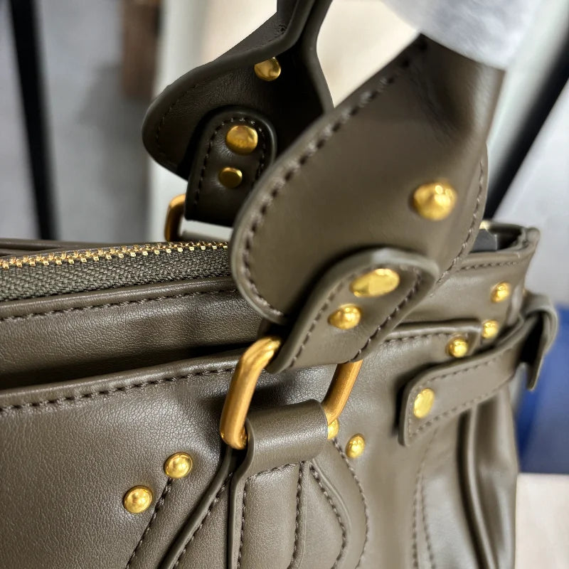 Vintage Lock Design Tote Bag Luxury Women's Handbag Underarm Bag Women's Large Boston Hobo Bag Fashion Texture Business Handbag