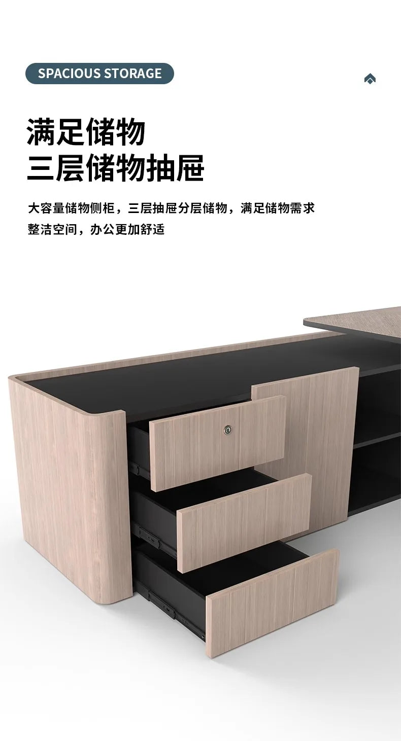 Designer Storage Office Desk Executive Modern Wooden L Shaped Office Desk Organizer Height Large Mesa Escritorio Furniture