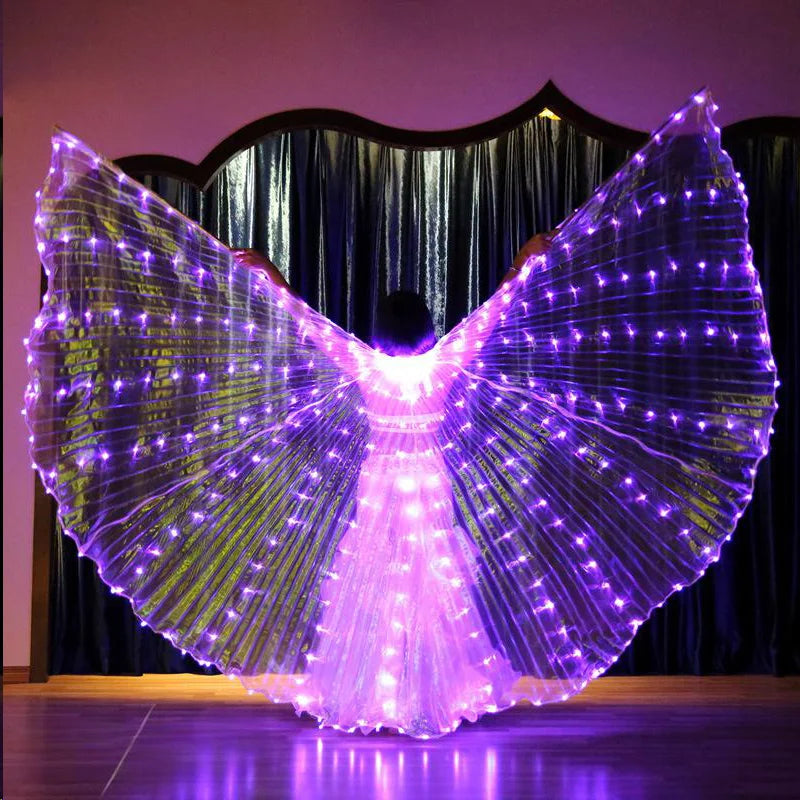 LED Luminous Butterfly Wing Belly Dancing Performance Costumes Stage Show Christmas Party Lighting Cloak Luminous Butterfly Wing
