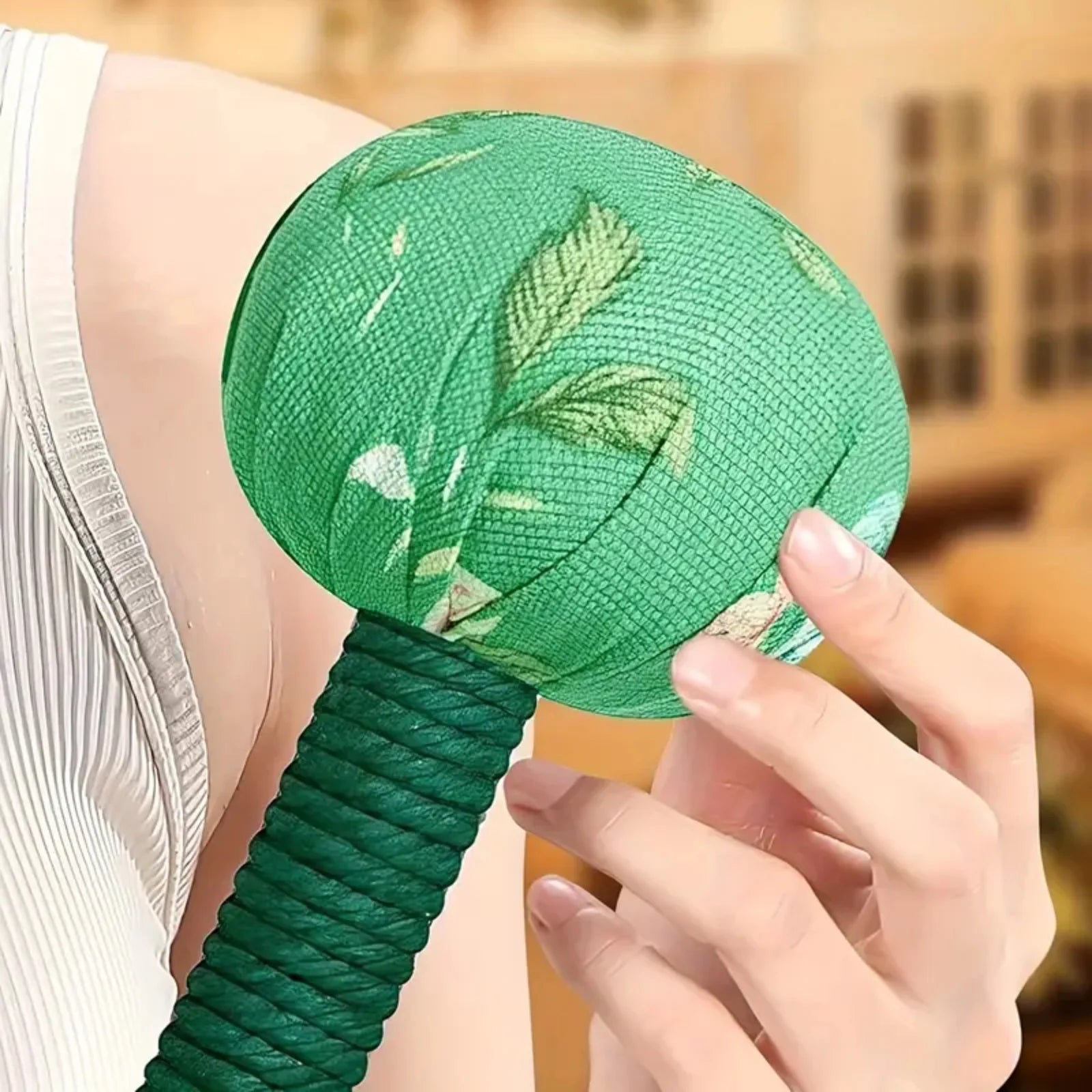 Massage Hammer Long Herbal Wormwood Lymphatic Drainage Manual Back Massager for Shoulder Neck Muscle Pain Relief