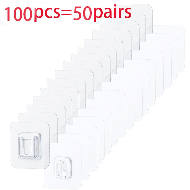 Double-Sided Adhesive Wall Hooks Hanger Strong Transparent Suction Cup Sucker Hooks Kitchen Bathroom Storage Plug Socket Holders