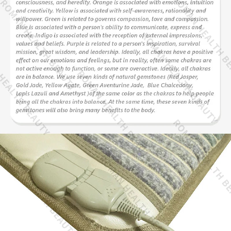 150×50cm Far Infrared PEMF Magnetic Therapy Bio-Crystal Mat Chakra Energy Photon Massage Cushion with Heating Long Wave Tech