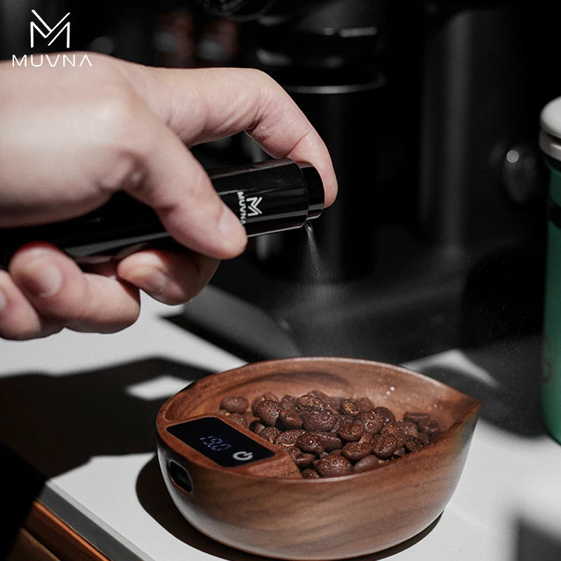 MUVNA Coffee Bean Weigher, espresso weighing display tray, Walnut hand brewing electronic scale / accurate to 0.1g Professional