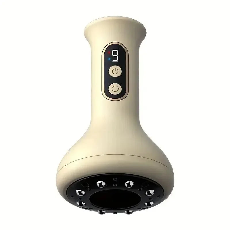 USB Rechargeable Handheld Abdominal Massager with Adjustable Guasha Cupping Intensity for Hot Compress Arm & Leg Massage