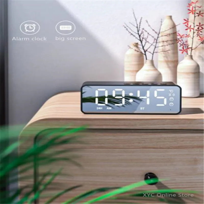 Wireless Bluetooth Speaker Small Mini Alarm Clock Portable Cannon Mini Voice Broadcast the Card Instert Vehicular Audio System W