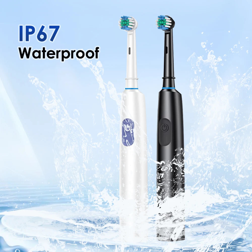 Intelligent Rotating Electric Toothbrush, Rechargeable Rotary Toothbrush Compatible with Oral B Replacement Electric Brush Heads
