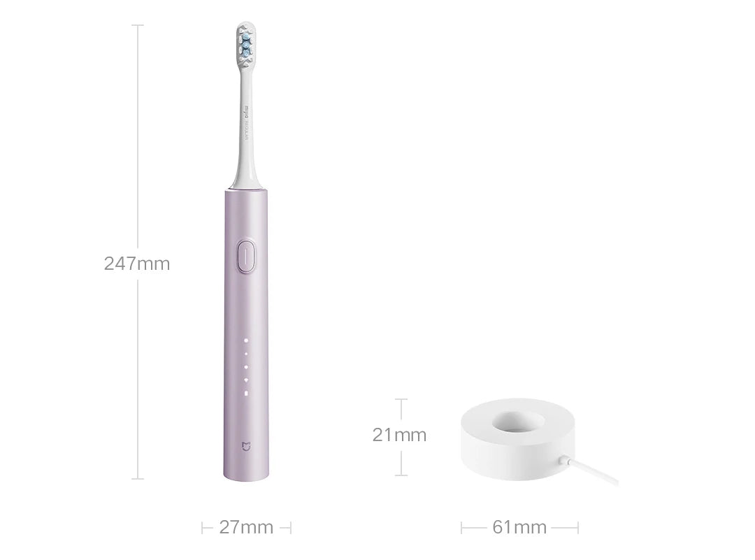 XIAOMI Mijia Sonic Electric Toothbrush T302 3colors 4 Brush Heads IPX8 Water Proof 360° Wireless Charging 4 Modes Cleaning Teeth