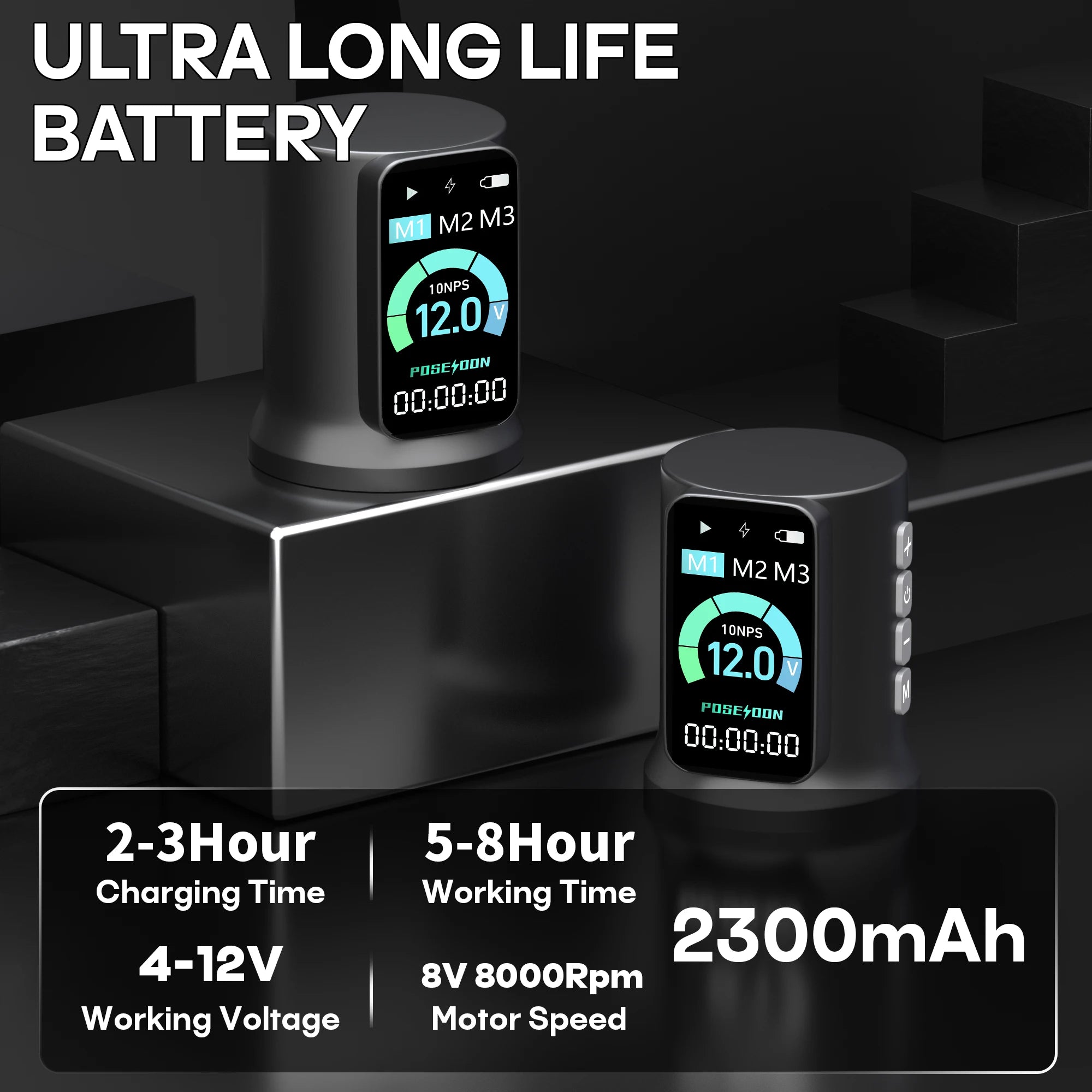 POSEIDON Tattoo Kit Technolog Tattoo Pen Kit For Permanent Makeup Tattoo Machine Kit Adjustable Tattoo Power Supply Tattoo Gun