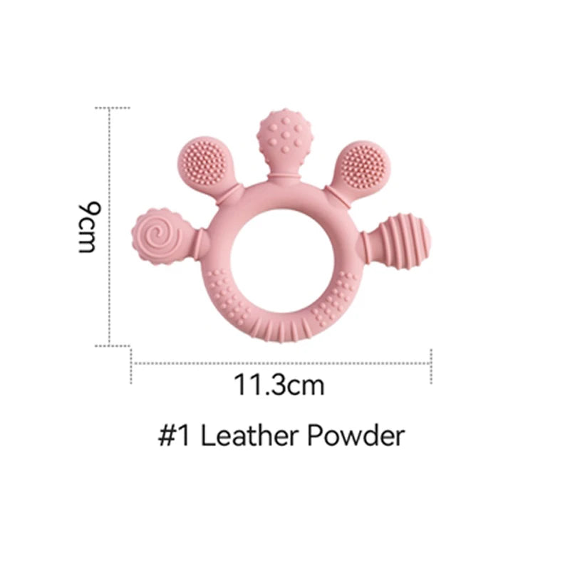 BPA Free Silicone Teether Food Grade Baby 0-12 Toys Teething Rattle Sensory Toys for Toddlers Silicone Hand Bell Soothing Toys