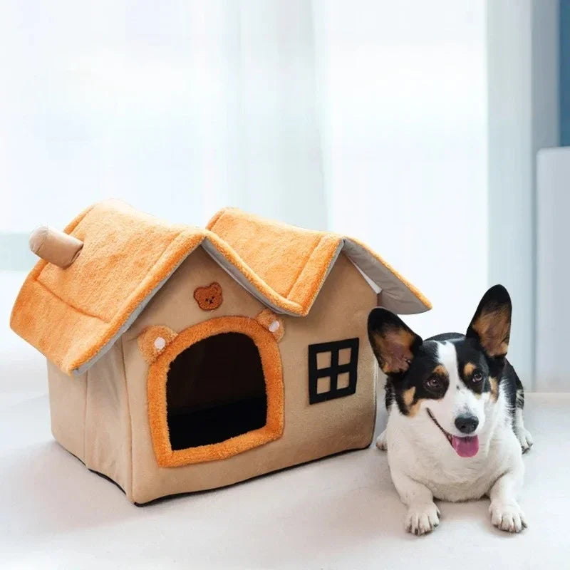 Foldable Dog House Kennel Bed Mat For Small Medium Dogs Cats Winter Warm Cat Bed Nest Pet Products Basket Pets Puppy Cave Sofa