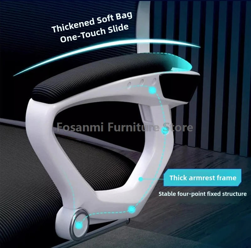 Breathable High Elastic Mesh Office Chair Comfortable Gaming Computer Chairs Adjustable Home Gamer Desk Swivel Chair Reclining