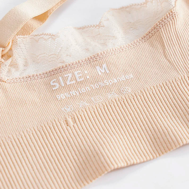 Wireless Front Open Nursing Bra Soft Lace Breathable Seamless Maternity Breastfeeding Bras Maternal Support For Pregnant Women