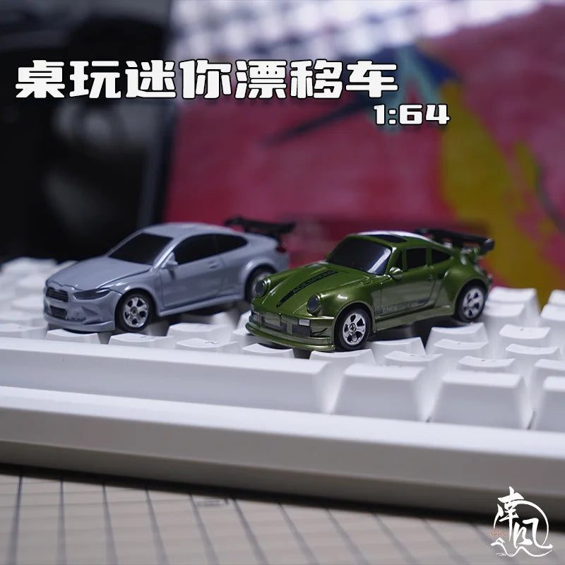 2025 New 1/64 Rc Car Desktop Remote Control Car Toy Stunt Remote Control Drift Car Rc Mini Racing 2.4g Simulation  Toy Model Gif