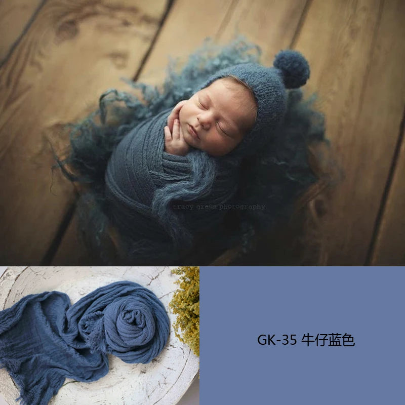 Newborn Photography Props Soft High Stretchable Cotton Seersucker Wrap Baby Posing Aid Photoshoot Props Babies Photo Accessories
