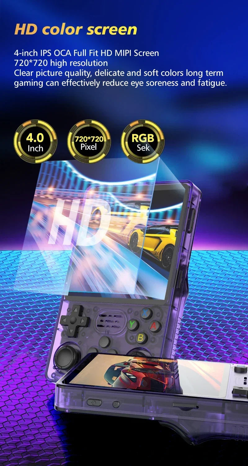 TOP Sale 4"IPS Big Screen R36S Plus Retro Handheld Game Console Linux 64-bit System RK3326 Portable Pocket ARKOS 2.0 R36SPLUS