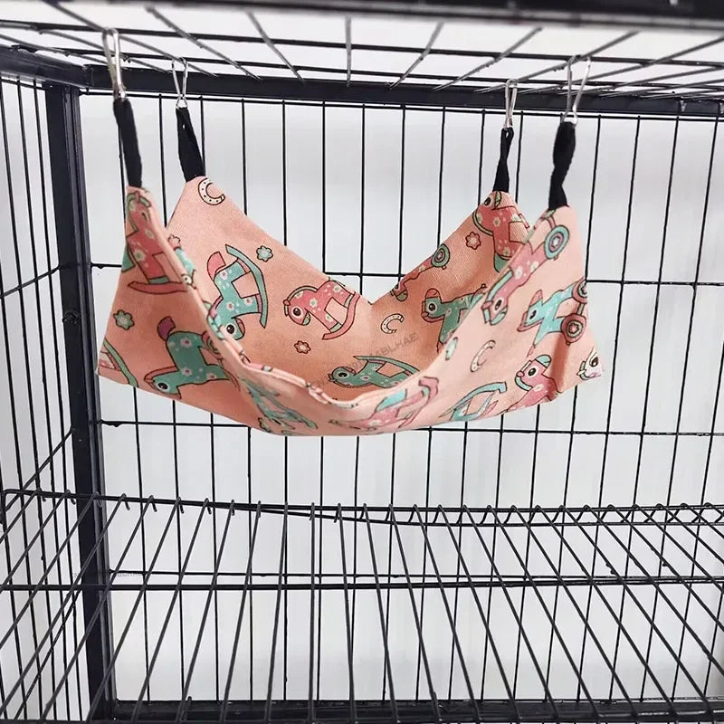 Warm Plush Hamster Hammock Small Animal Double-layer Thicken Sleeping Bag Nest Pets Rat Squirrel Hanging Cage House