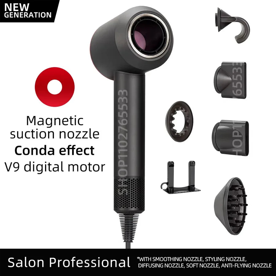 5 in 1 Electric Ionic Hair Dryer High Speed Bladeless HairDryer Negative Ion Professional 1.8M Super Leafless Hair Dryer