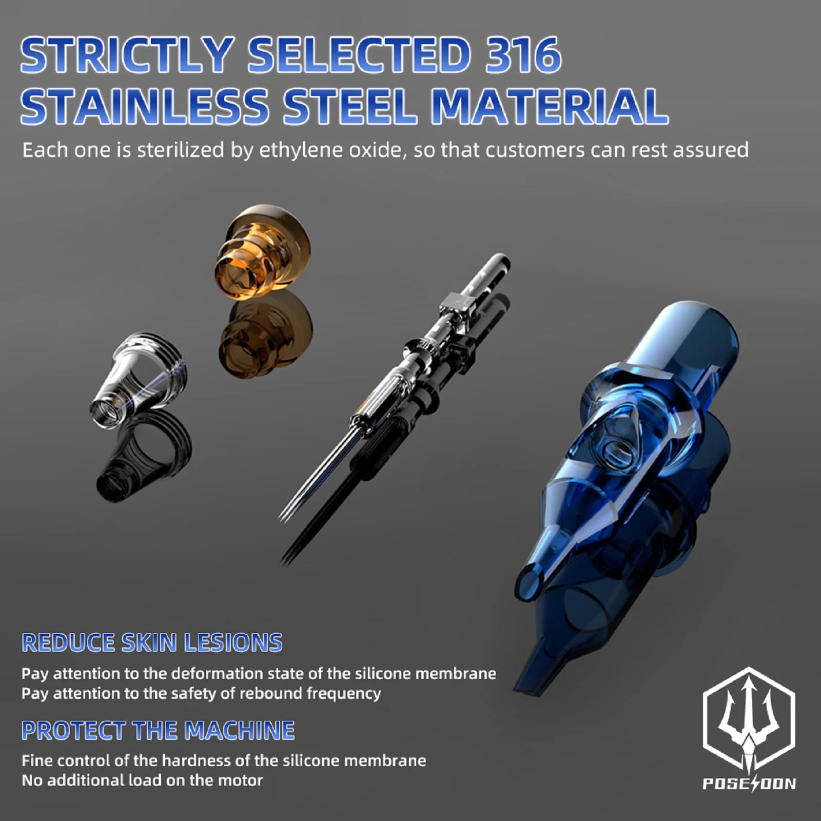 Tattoo Kit POSEIDON Gradient Color Tattoo Gun Kit For Permanent Makeup Tattoo Machine Kit Wireless Tattoo Power Supply Tattoo Ki