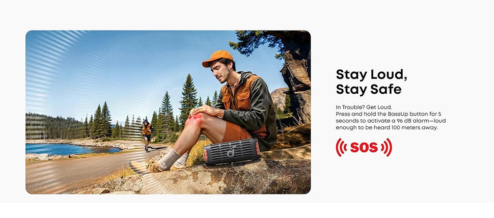 Soundcore Boom 3i by Anker Rugged Outdoor Speakers IP68 Waterproof Floating Playback Saltwater-Resistant BassUp 2.0 16H Playtime