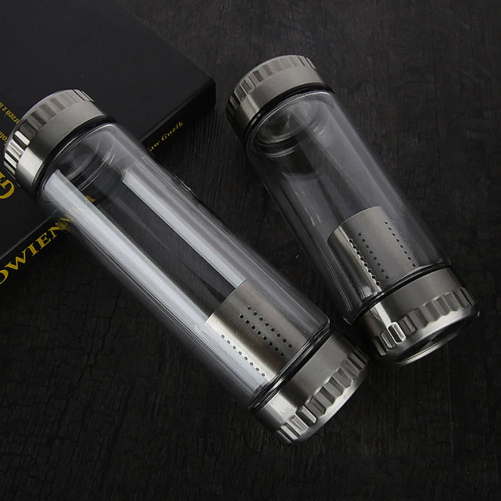 300/400ML Tea Water Bottle Portable Glass Double Wall Tea Water Cup Infuser Tumbler Drinkware Water Bottle With Tea Filter