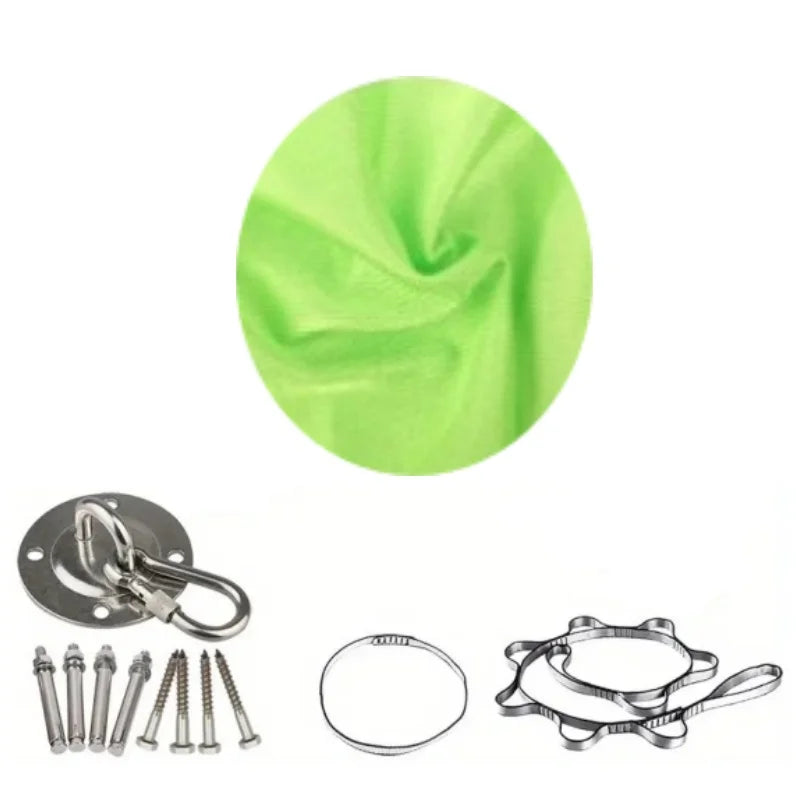 1.5*2.8m Elastic Swing Hammock Indoor and Outdoor (Including Fixing Hardware) Elastic Swing Adjustable Aerial Yoga Adult Healing Hammock Swing Set, Elastic Fabric Hammock. Embrace the Swing, a Hanging Swing Hammock, Suitable