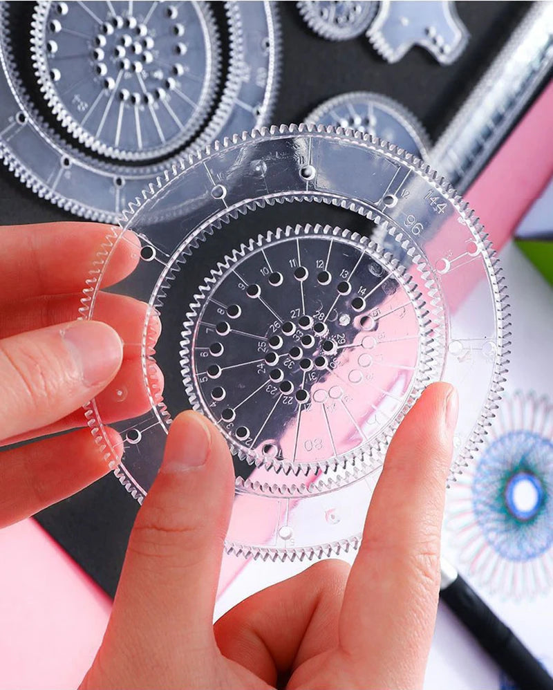 22pcs Spirograph Spiral Art Drawing Kit The Classic Way to Make Countless Amazing Designs For Kids Drawing Rulers Toys Set