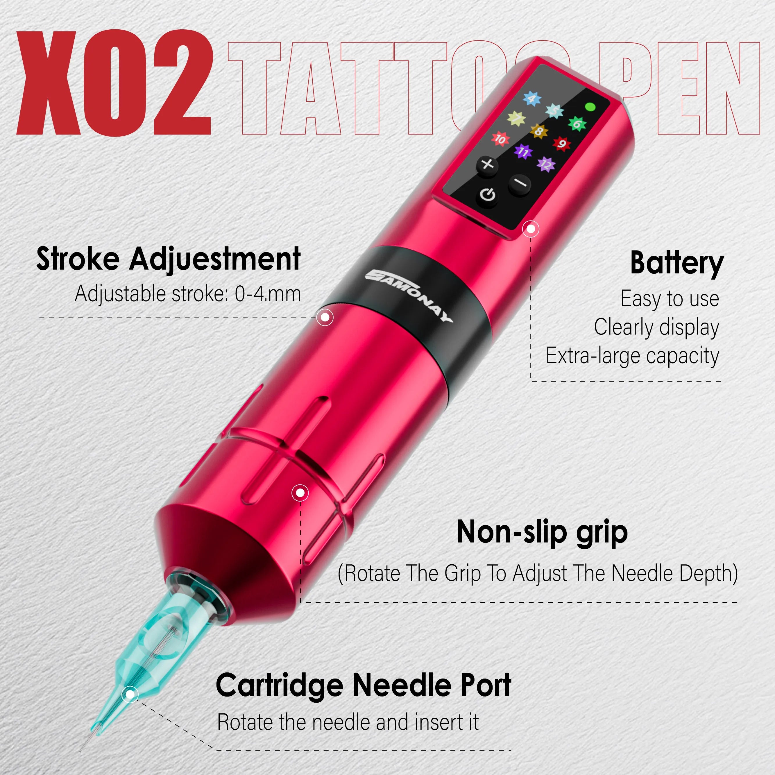 NeebolRotary Wireless Tattoo Machine Kit Complete Tattoo Set with 20PCS Cartridge Needle Permanent Makeup Tool for Tattoo Artist