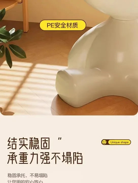 37*41cm Creative Bedside Table Home Sofa Side Shelf Bedroom Balcony Movable Mini Bear Table Coffee Table