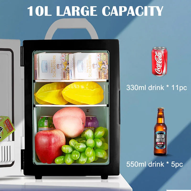 Small 12L mini car refrigerator refrigeration student dormitory cosmetic refrigerator car home dual-use
