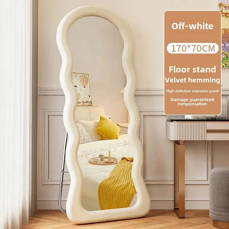 Art Modern Mirror Shower Traffic Art White Floor Korean Style Mirror Full Body Mirror Items Magnifying Espelhos Home Decorations