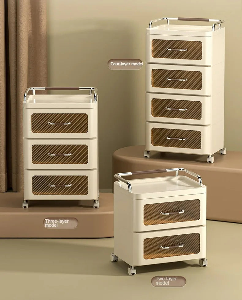 Storage Cabinet Drawer Style Household Snack Toy Storage Cabinet Mobile Layered Small Cart Storage Rack Removable Nightstand