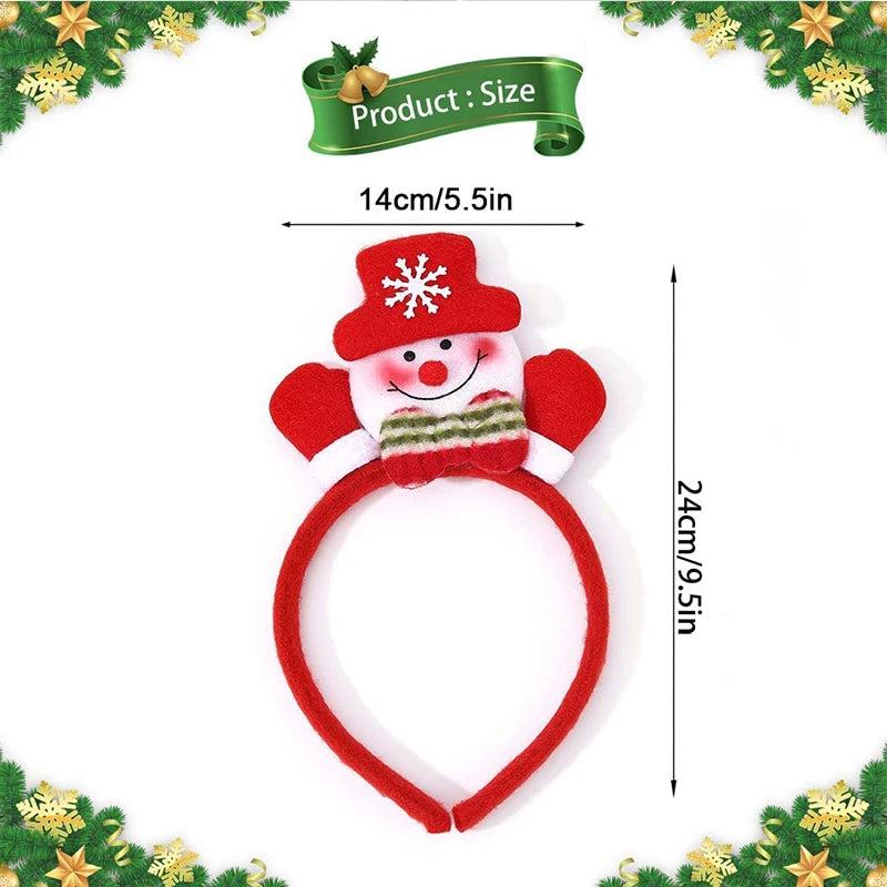 Christmas Headband LED Santa Claus Hair Hoop Xmas Snowman Headpiece Halloween holiday Party Hair Accessories for Women Girls