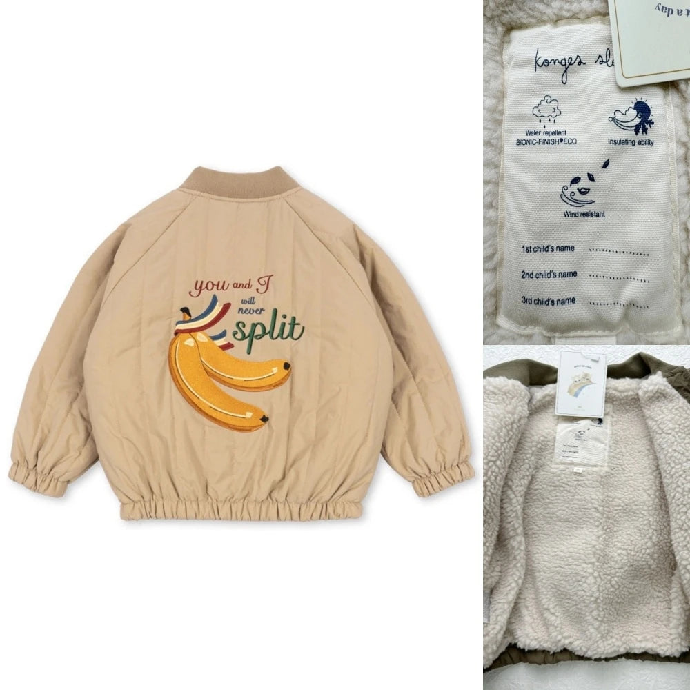 2025 KS Winter Baby Boys Cartoon Lambswool Jackets Kids Cotton Clothes Girls Jackets Outerwear Coats Boys Flight Suit Jackets