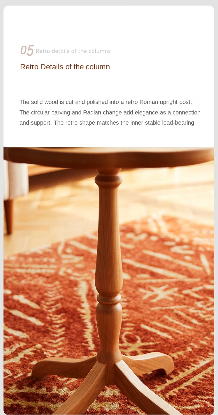 JOYLIVE Clarity Side Japanese Cherry Wood Side A Few Small Apartment Living Room Furniture Sofa Side Shelf Round Small Table New