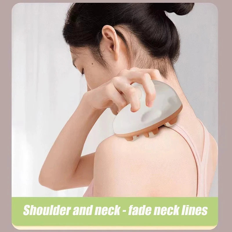 Hand Roller Massager With 360-degree Metal Balls For Neck Abdomen Thigh Back Body Pain Relief Deep Tissue Muscle Relax