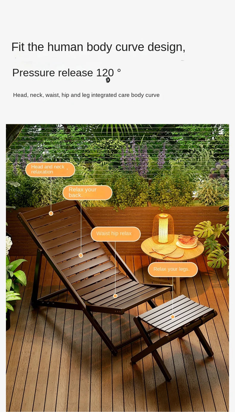 X&D Four Level Adjustable Bamboo Lounge Chair Foldable Chair For Home Use Can Sit Or Lie Down Summer Sleeping Chair Office Chair